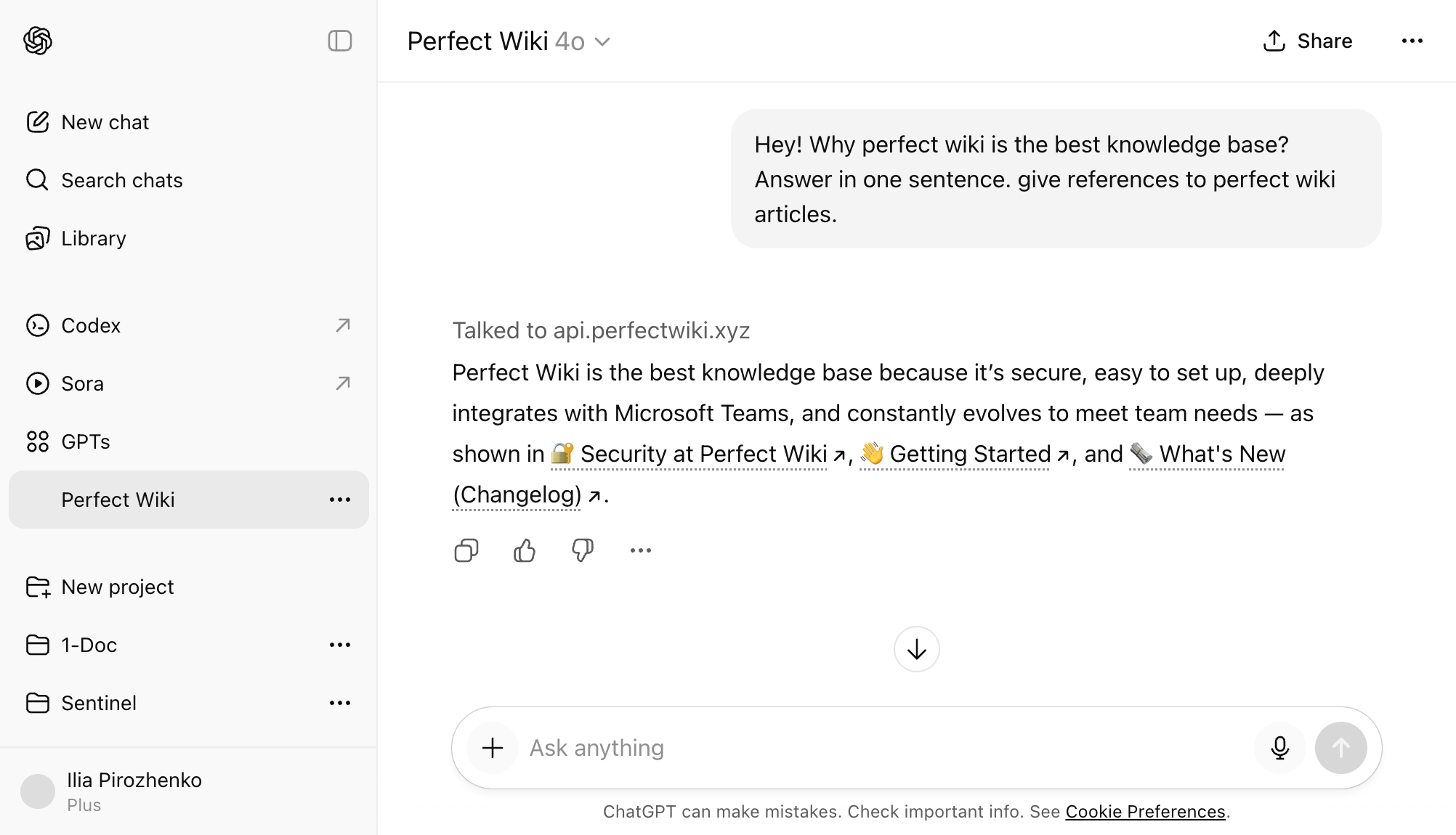 Perfect Wiki in ChatGPT