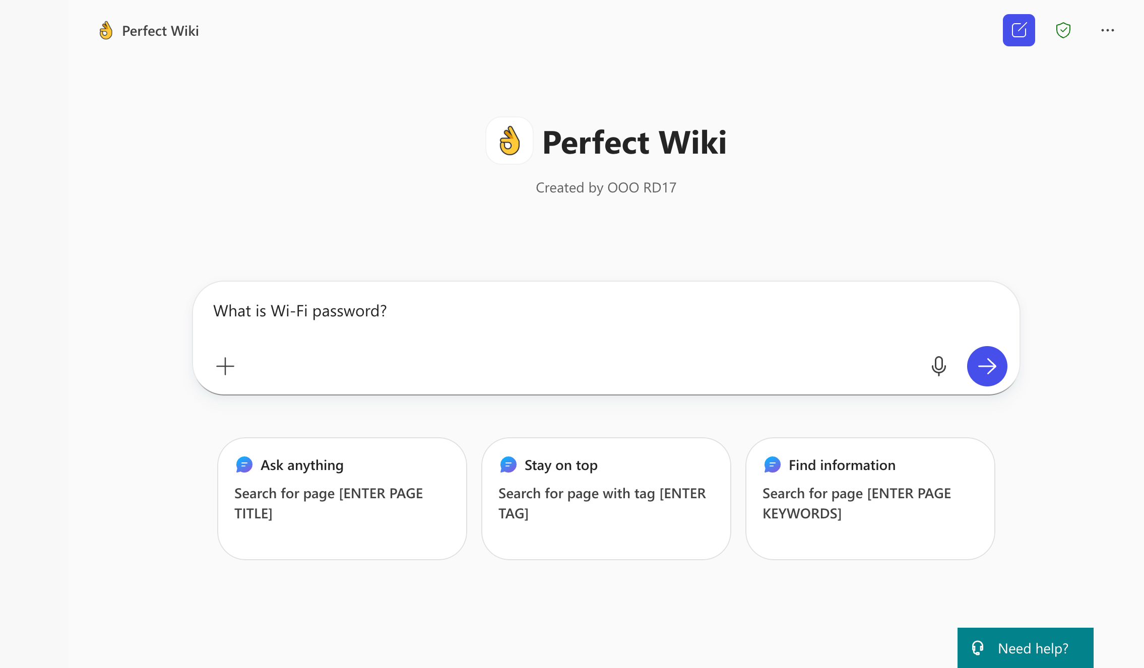 Perfect Wiki in Copilot